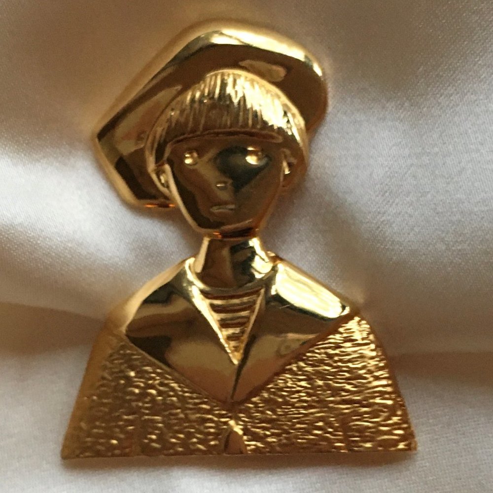 Gold Plated Silver Brooch Jean Paul Lemieux